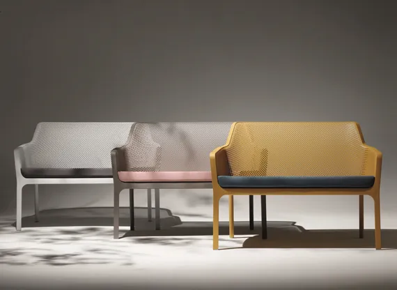 Подушка для уличного дивана Net Bench, розовая