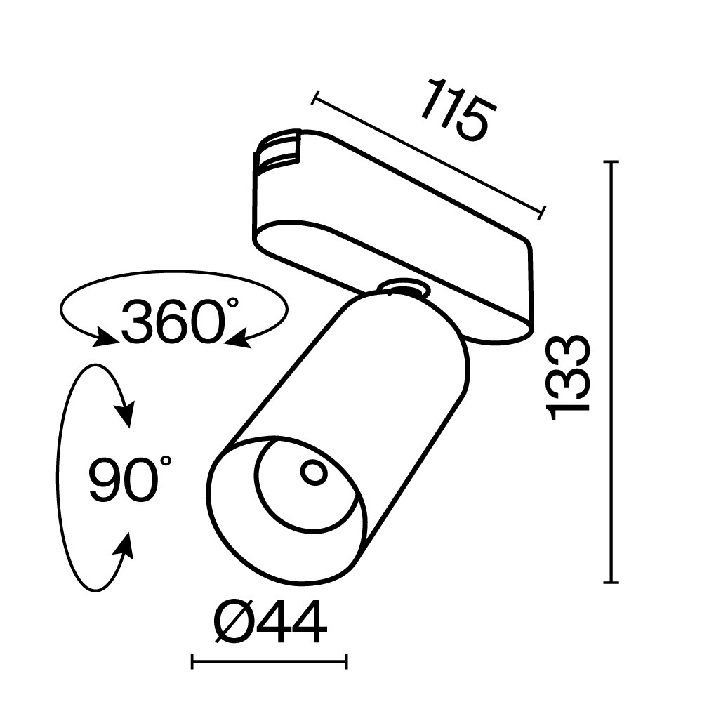 Магнитный трековый светильник Maytoni Focus LED TR103-1-12W3K-M-W