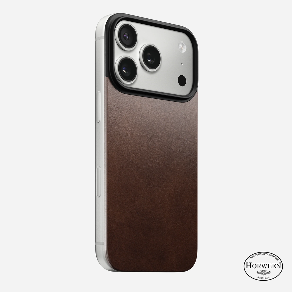 Задняя панель кожаная (Horween) Nomad Magnetic Leather  для iPhone 17 Pro Magsafe коричневый