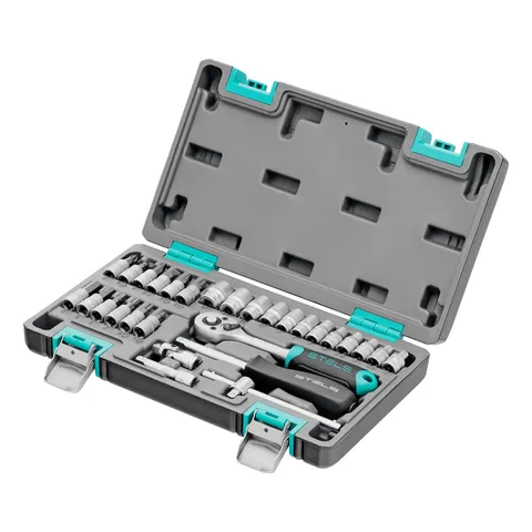 Набор инструментов, 1/4", CrV, пластиковый кейс 29 предметов Stels