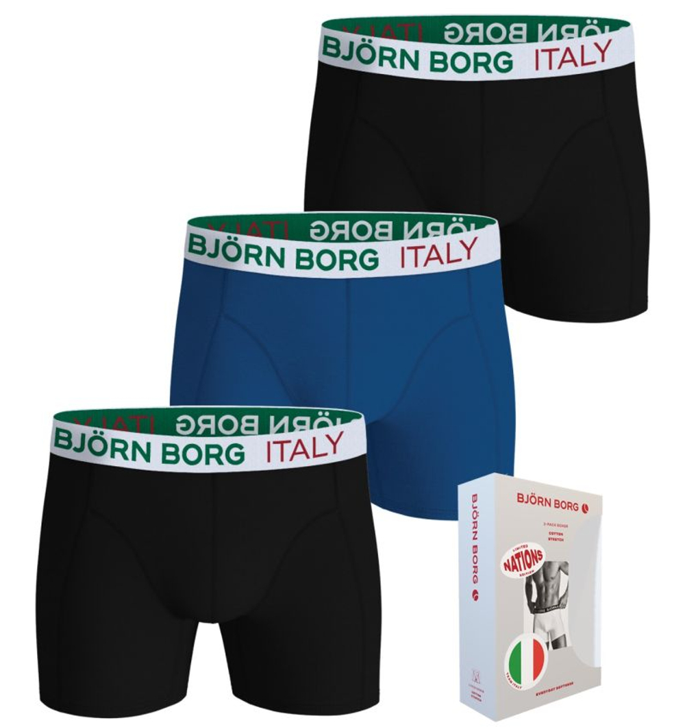 Мужские спортивные боксеры Björn Borg Cotton Stretch Italy 3P - multicolor
