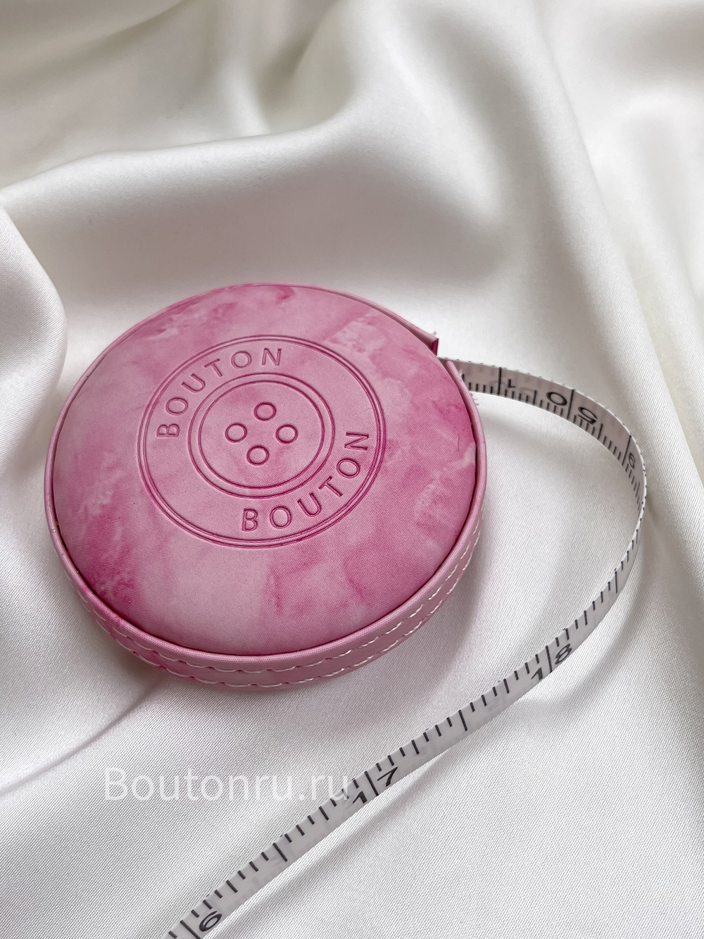Рулетка портновская с эффектом розового мрамора "Bouton"