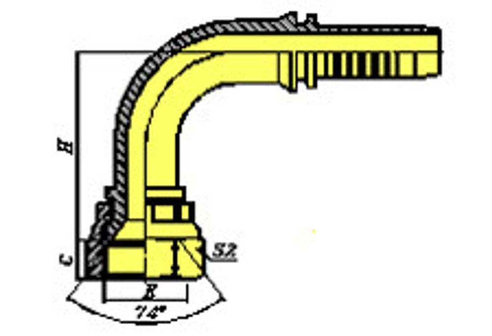 Фитинг DN 20 JIC (Г) 1.1/16 (90) POWERMASTER
