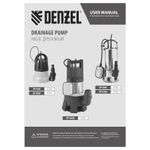 Насос дренажный DP-1400X, 1400 Вт, подъем 11 м, 25000 л/ч Denzel