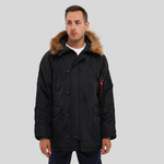 Парка Alpha Industries N-3B Logo Oxford Parka Black (Черная)