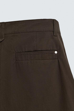 ZARA БРЮКИ ЧИНОС WIDE FIT, КОРИЧНЕВЫЙ