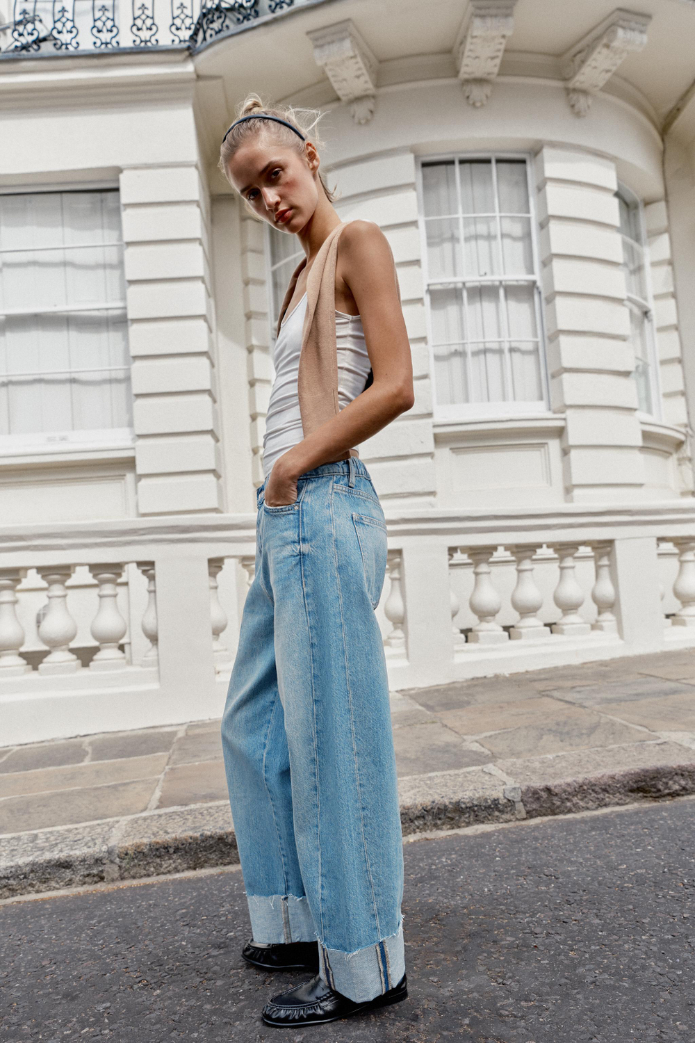 ДЖИНСЫ Z1975 BAGGY СО СРЕДНЕЙ ПОСАДКОЙ И ОТВОРОТАМИ — ZARA