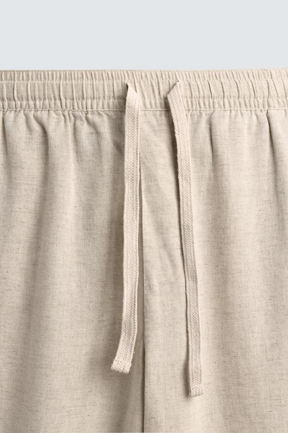 ZARA БРЮКИ RELAXED FIT ИЗ СМЕСИ ХЛОПКА, СВЕТЛО-БЕЖЕВЫЙ