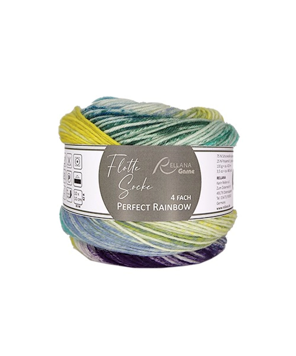 Пряжа Rellana Flotte Socke 4f. Perfect Rainbow (3122)