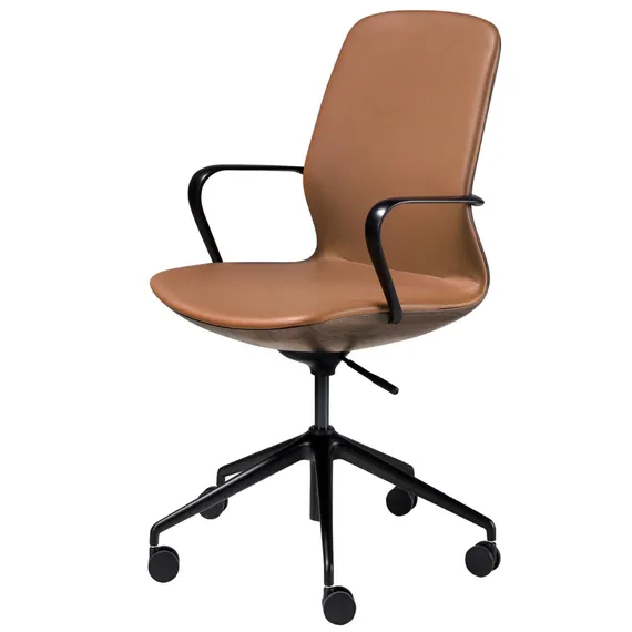 Офисный стул Angel Cerda 4219 из коричневой экокожи