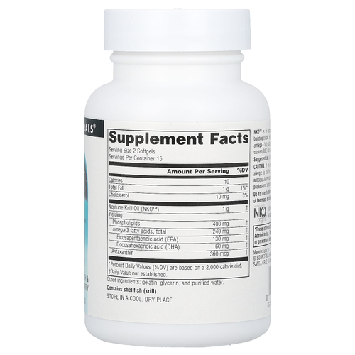 Source Naturals, NKO™, Neptune, масло криля, 500 мг, 30 капсул