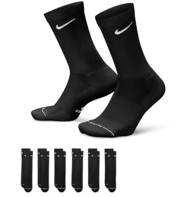 Теннисные носки Nike Everyday Elevated Crew 6P - black