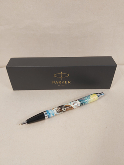 Ручка шариковая Parker IM "Схватка" с ручной росписью Палех в коробке