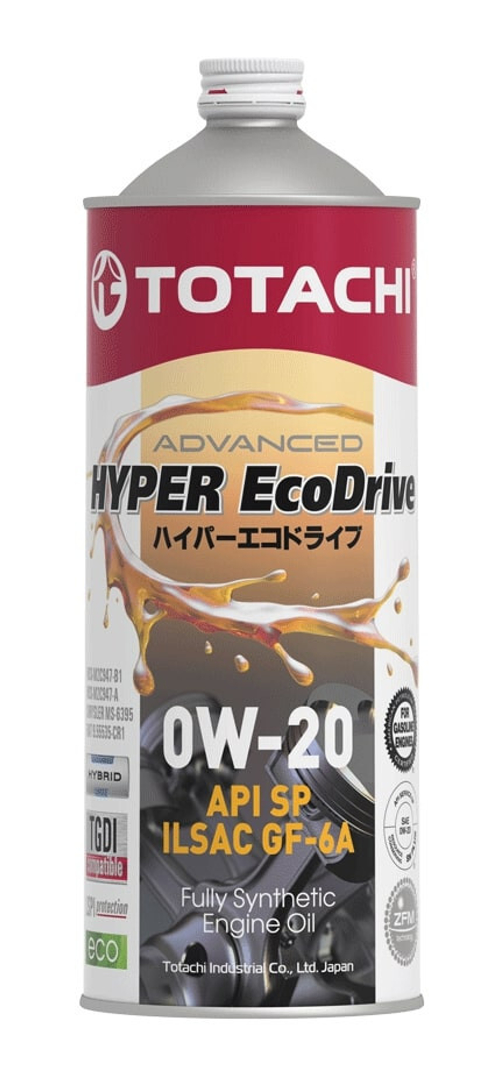 Масло моторное синтетическое TOTACHI HYPER Ecodrive Fully Synthetic SP/RC/GF-6A 0W-20 1л