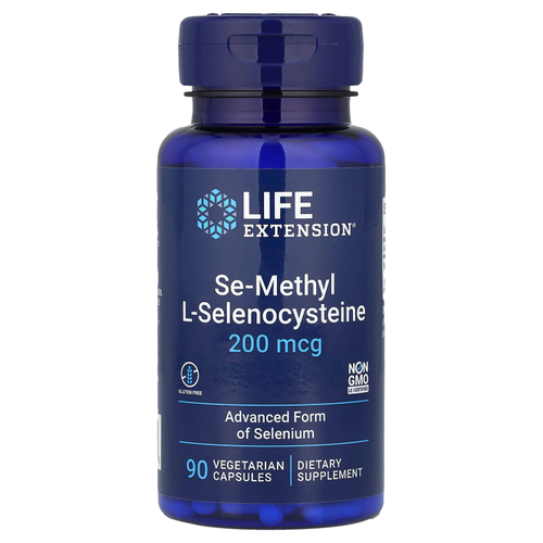 Life Extension, Семиметил L-селеноцистеин, 200 мкг, 90 вегетарианских капсул
