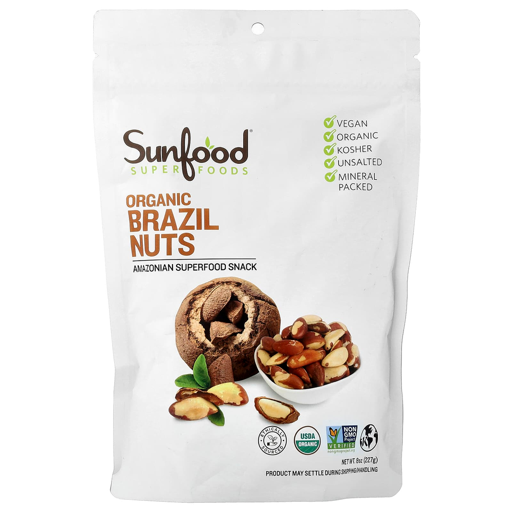 Sunfood, органические бразильские орехи, 227 г (8 унций)