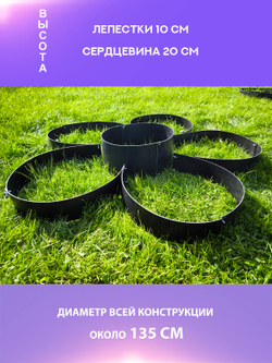 Клумба цветок трансформер высота 10см + 20см, ф135см