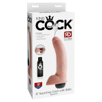 Телесный фаллоимитатор-реалистик 23см с функцией семяизвержения PipeDream King Cock Squirting 9 Dildo with Balls 5603-21