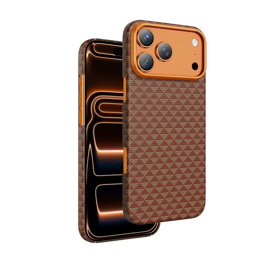 Накладка для i-Phone 17 Pro Max Keephone Kevlar Paris MagSnap коричневый