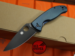 Нож Spyderco Tenacious R.I.L. Blue TitaniumC122TIBLBK - темный клинок, титан анодированный