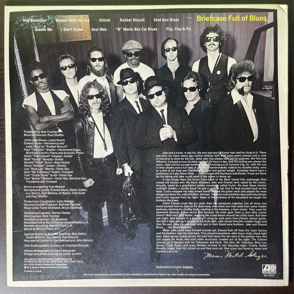Blues Brothers ‎– Briefcase Full Of Blues (США 1978г.)