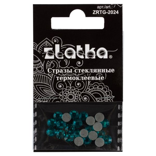 Стразы клеевые стекло 4.7 мм, 5х24 шт, SS20 №09 бирюзовый (Blue Zircon), Zlatka ZRTG-2024