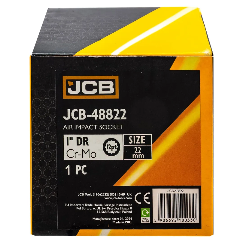 Головка ударная 22мм (12гр.), 1'' JCB JCB-48822