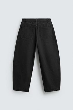 ZARA ДЖИНСЫ BALLOON FIT НА МОЛНИИ, ЧЕРНЫЙ