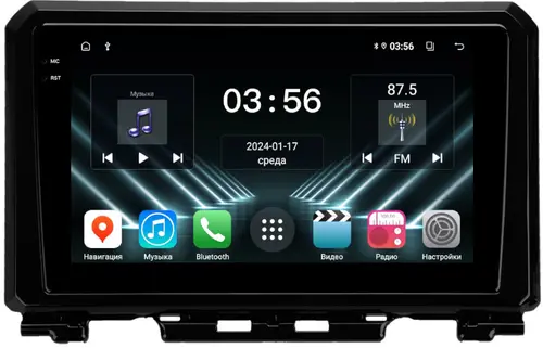 Магнитола для Suzuki Jimny 4 2018+ (без штатной КЗВ) - FarCar S280 монитор 9.5" IPS на Android 13, CarPlay