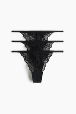 Кружевные трусы-стринги, 3 шт. - H&M