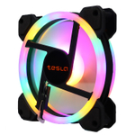 Комплект из 3 вентиляторов ТЕСЛА (TESLA) RGB120-LD3, 120мм, 3-pin+Molex, черный-белый/FRGB, 1200rpm, 38CFM, 21дБ, антивибропрокладки (TSL-120-LD3)