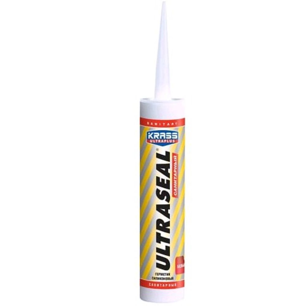 Герметик силикон. KRASS ULTRASEAL санит. белый 260мл   *  новый штрих-код