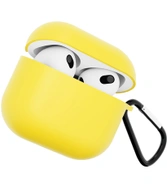 Чехол для Airpods 3 Gurdini силиконовый с карабином Желтый