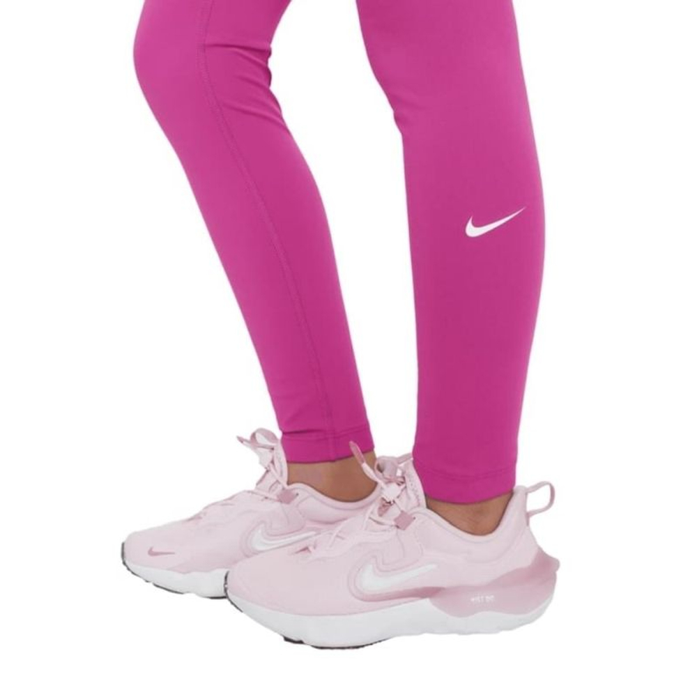 Брюки для девочки Nike Girls One Dri-FIT High-Waisted - vivid pink/white