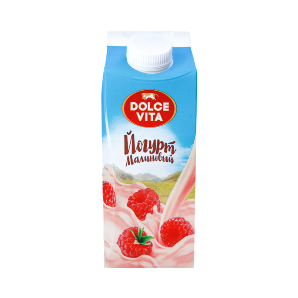 Йогурт Дольче Вита малина 2,5% 450г п/пак