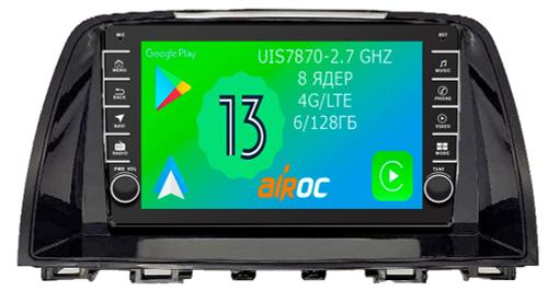 Магнитола для Mazda 6 2012-2014 - Airoc AB-2425 (кнопки и крутилки), Android 13, Быстрая, SIM-слот, CarPlay