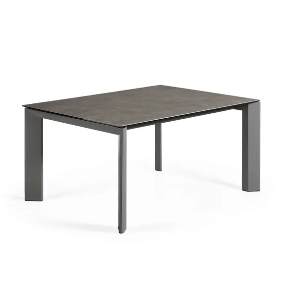 Стол раздвижной Atta 160-220x90 см, антрацит, серая керамика
