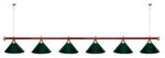 Лампа STARTBILLIARDS 6 пл. (плафоны золотые,штанга золотая,фурнитура золото)
