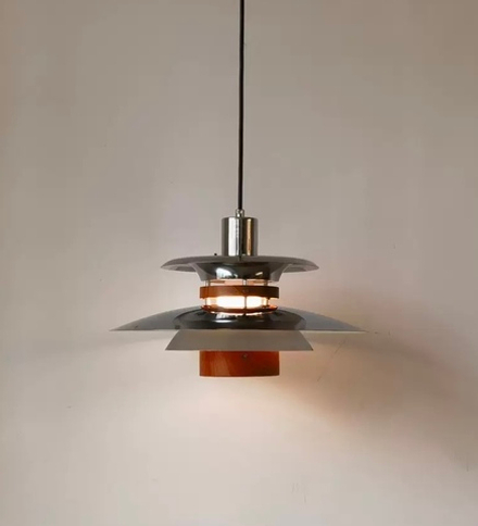 Pendant design lamp PH 5 by Louis Poulsen (silver