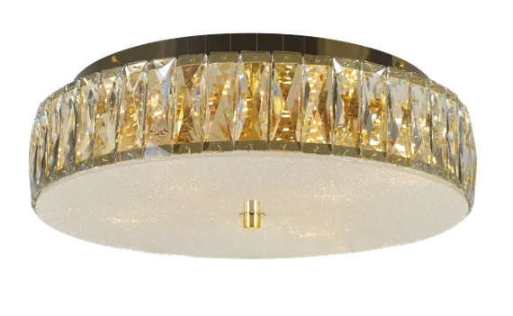 Люстра потолочная NewRgy 5653E/7A GOLD+CLEAR, 7×40 Вт, золотая и прозрачная