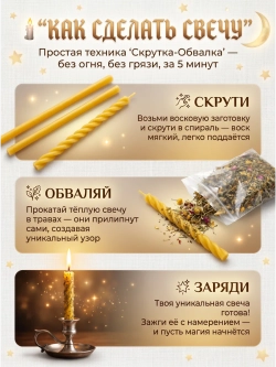 Свечи восковые натуральные цветные, 80 шт
