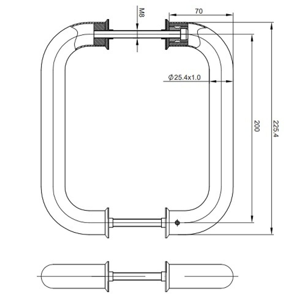 Ручки-скобы APECS HC-901-25/200-INOX нержавейка