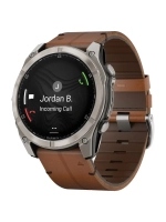 Смарт-часы Garmin Fenix 8 Amoled 51 мм Sapphire Titanium, коричневый ремешок натуральная кожа, 010-02905-40