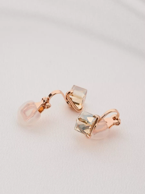 Клипсы Миражи с кристаллами Swarovski шампань
