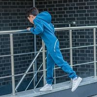 Комбинезон с клапаном и капюшоном "Джинс" подростковый утепленный