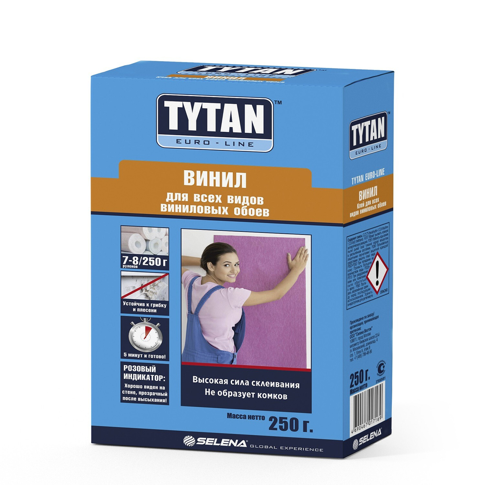 TYTAN EURO-LINE УНИВЕРСАЛ клей для бумажных и легких виниловых обоев, без индикатора 250гр