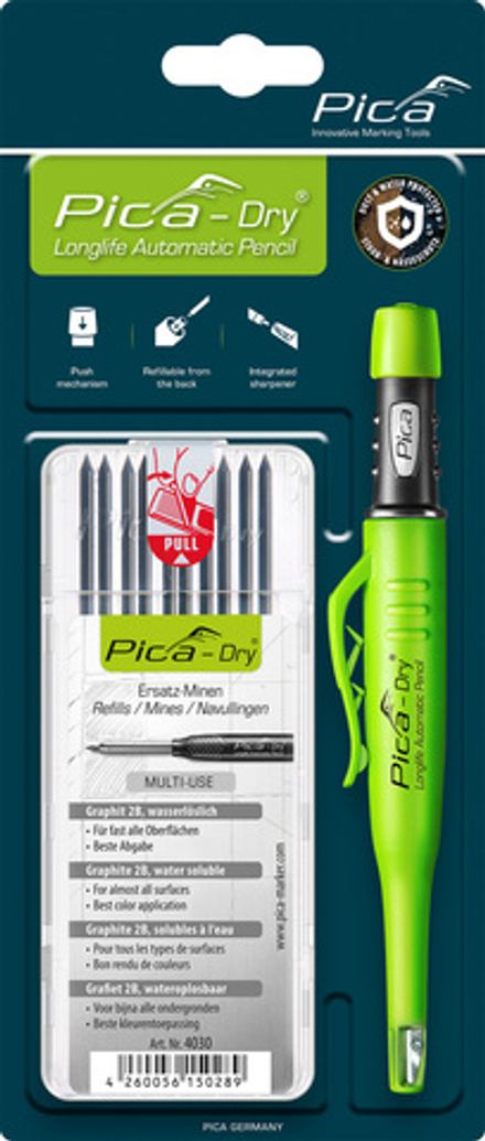 Набор (Строительный карандаш PICA Dry 3030 и грифели 4030)