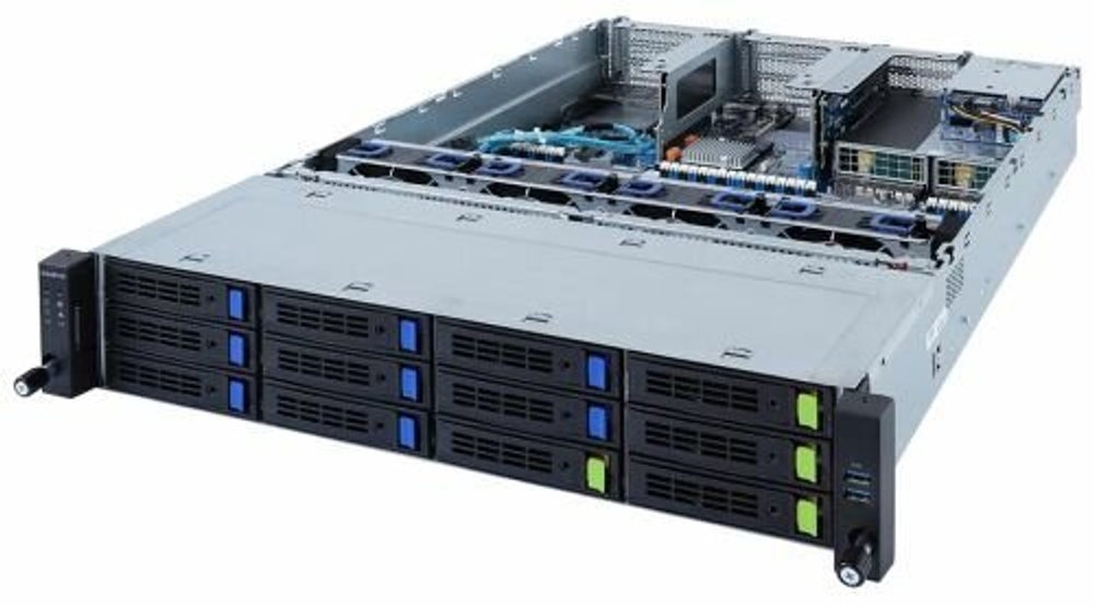 Серверная платформа 2U GIGABYTE R282-3C1 2*LGA4189, C621A, 32*DDR4(3200), 8*3.5/2.5 HS, 4*3.5/2.5 HS, 2*2.5 HS, 8*PCIE, 2*Glan, Mlan, 2*1600W, 4*