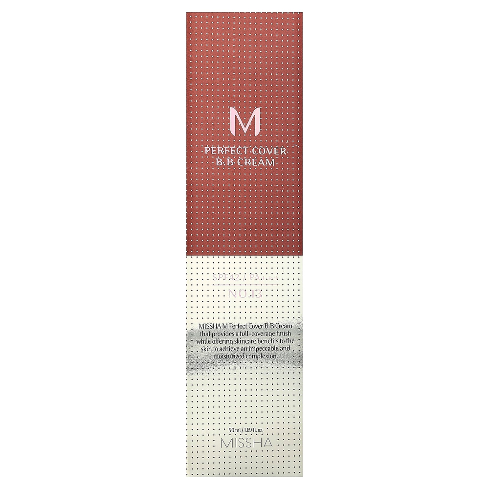 Missha, M Perfect Cover, BB-крем, SPF 42/PA+++, оттенок 13 очень светлый бежевый, 50 мл (1,69 жидк. унции)