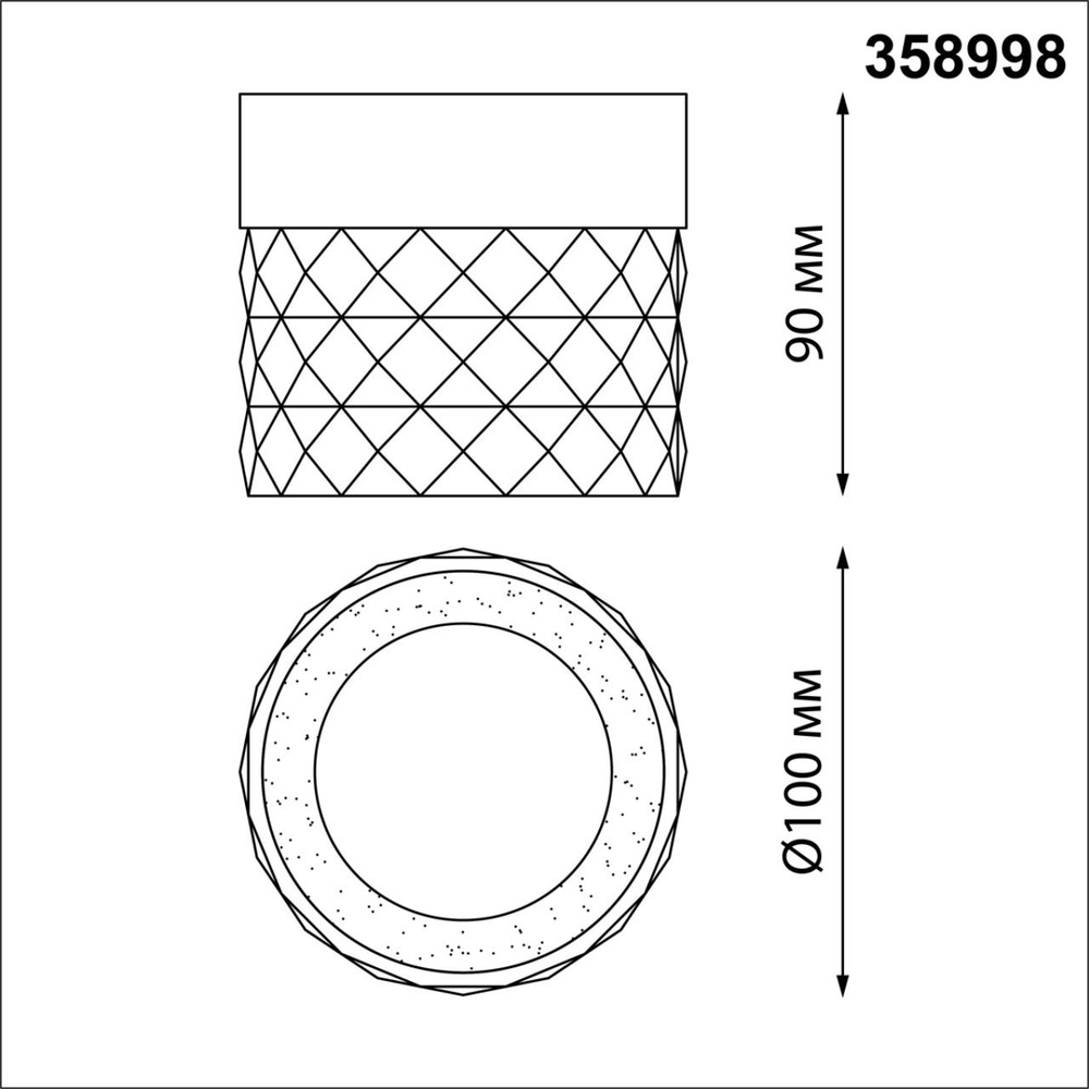 358998 OVER NT23 386 черный Светильник накладной светодиодный IP20 LED 4000K 10W 85-265V AURA